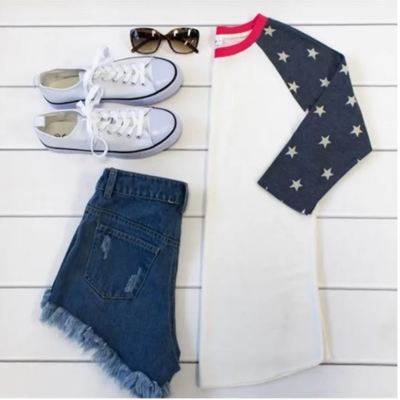 Tickled Teal NWOT patriotic raglan tee - Picture 2 of 7